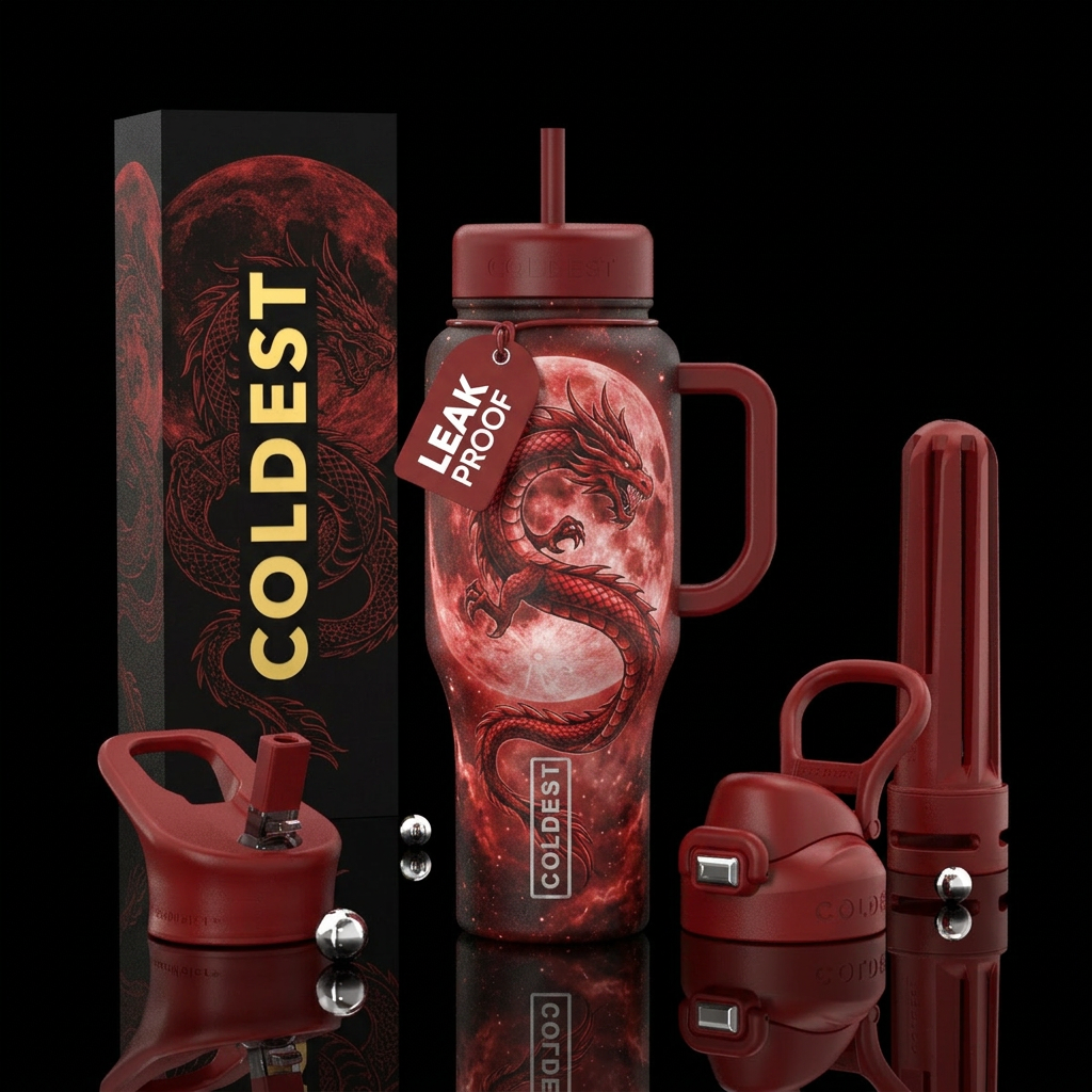red dragon luna water bottle design