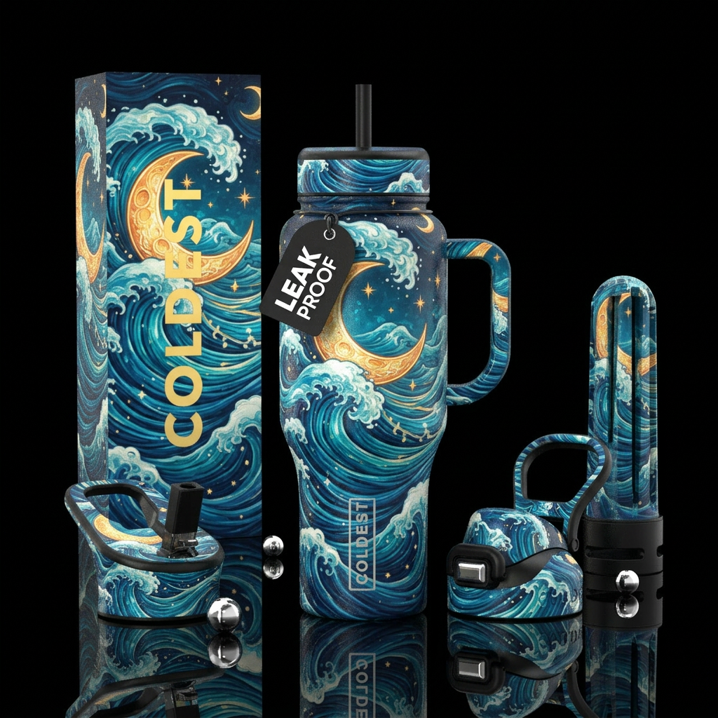 Beach waves Luna water bottle design