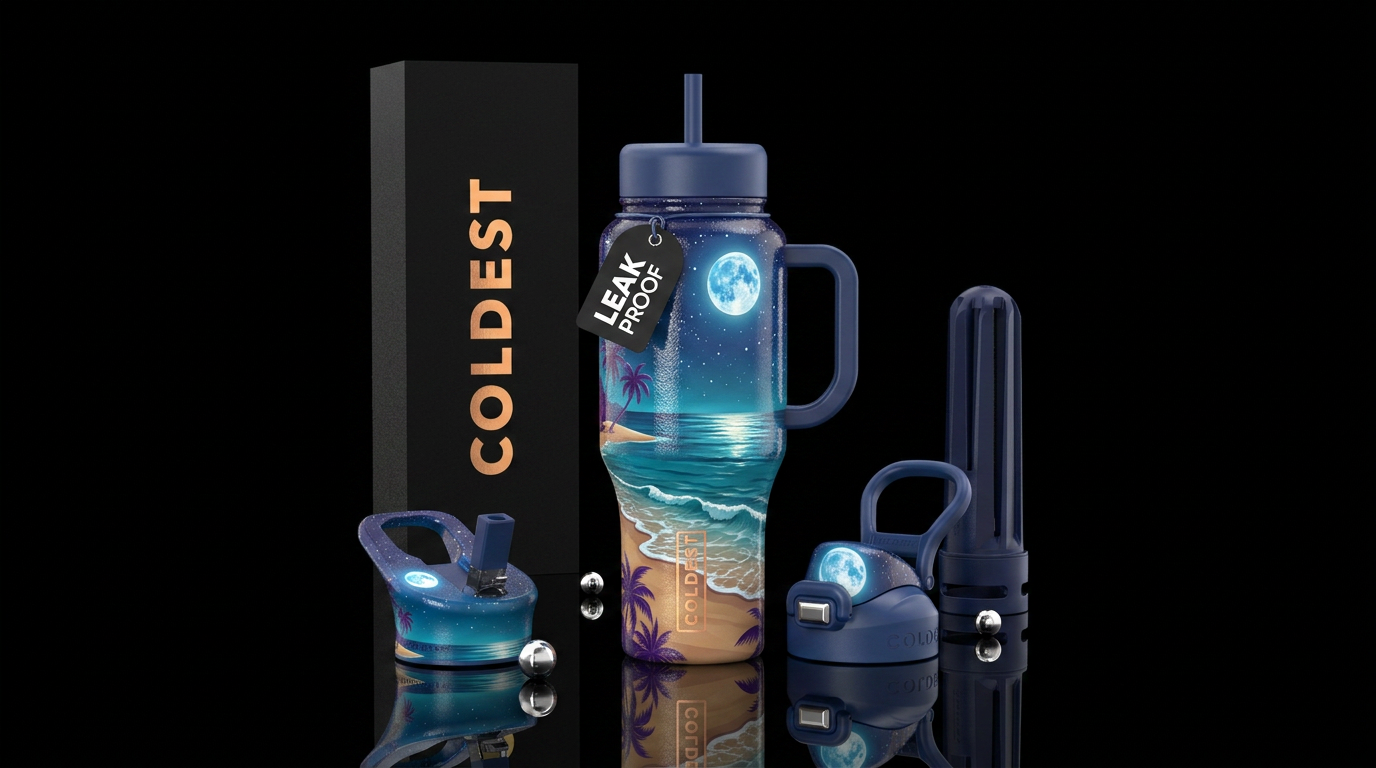 Beach Luna water bottle design