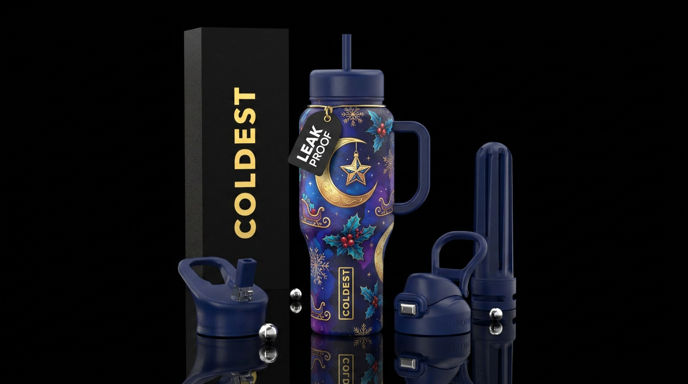 Luna Christmas water bottle design