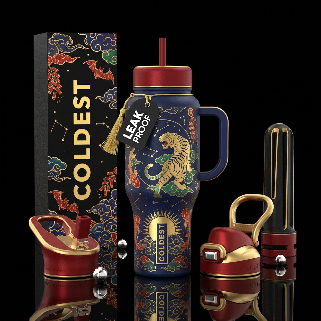 Luna Chinese New year water bottle design