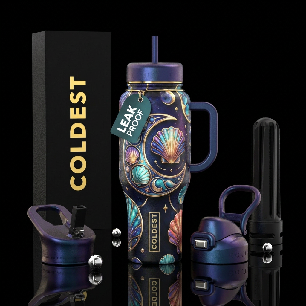 luna shells water bottle design