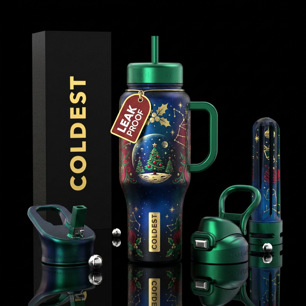 Luna christmas water bottle design