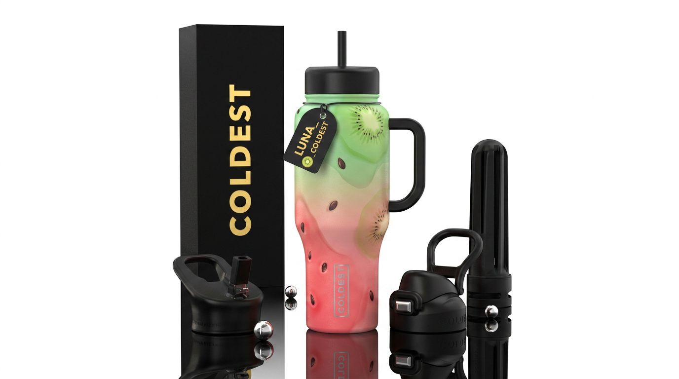 Luna  watermelon kiwi water bottle design