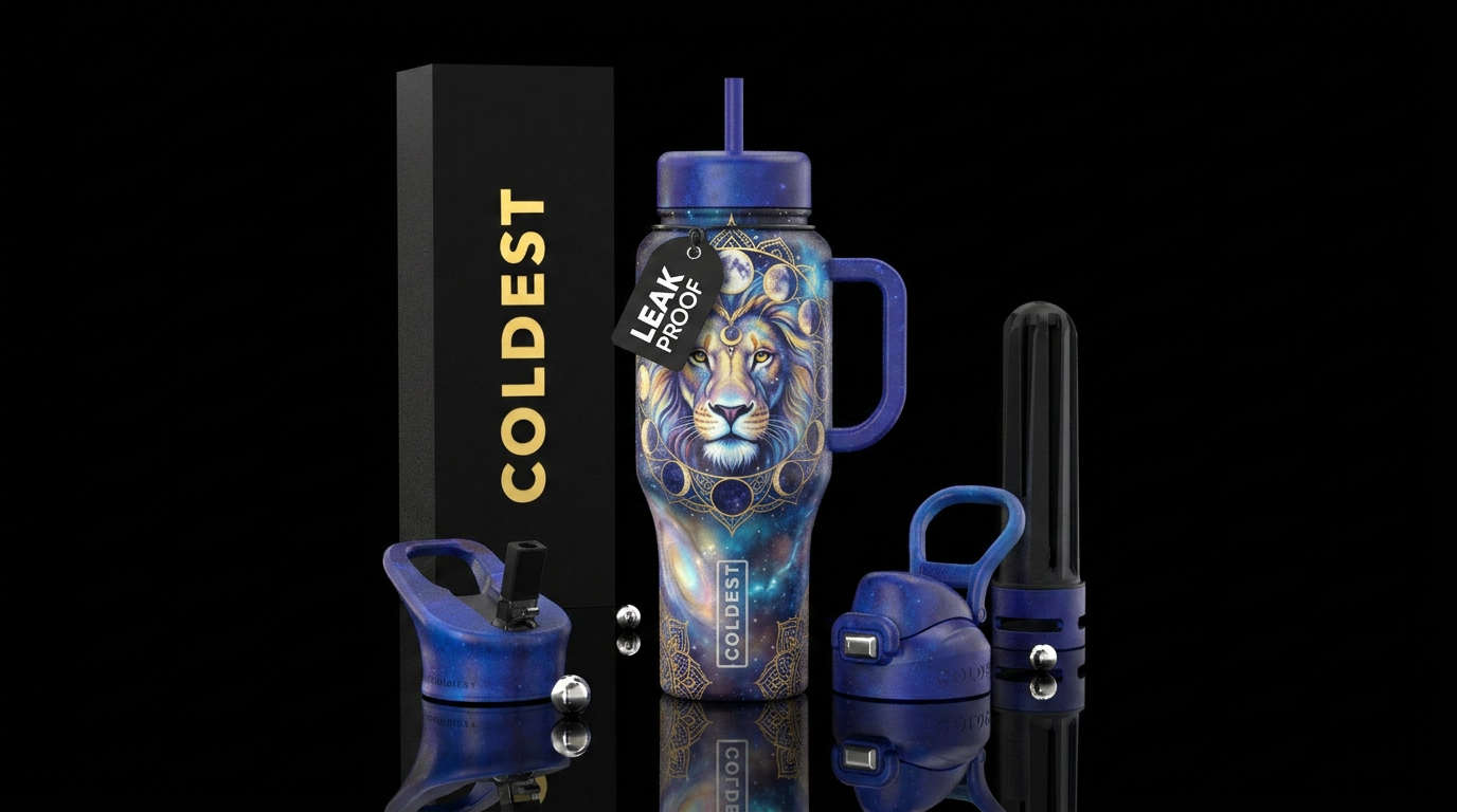 Luna lion water bottle design