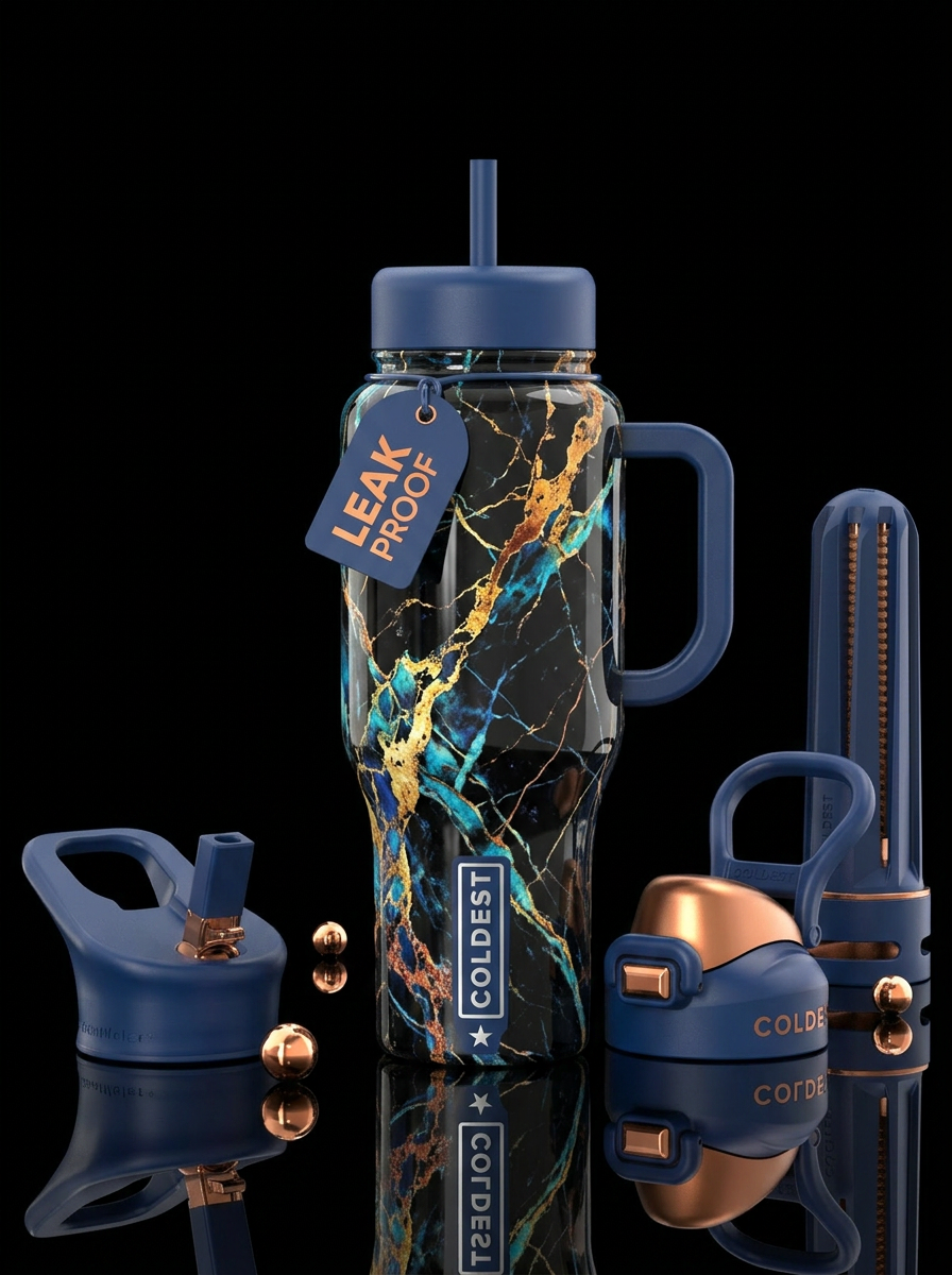 Luna marble water bottle design
