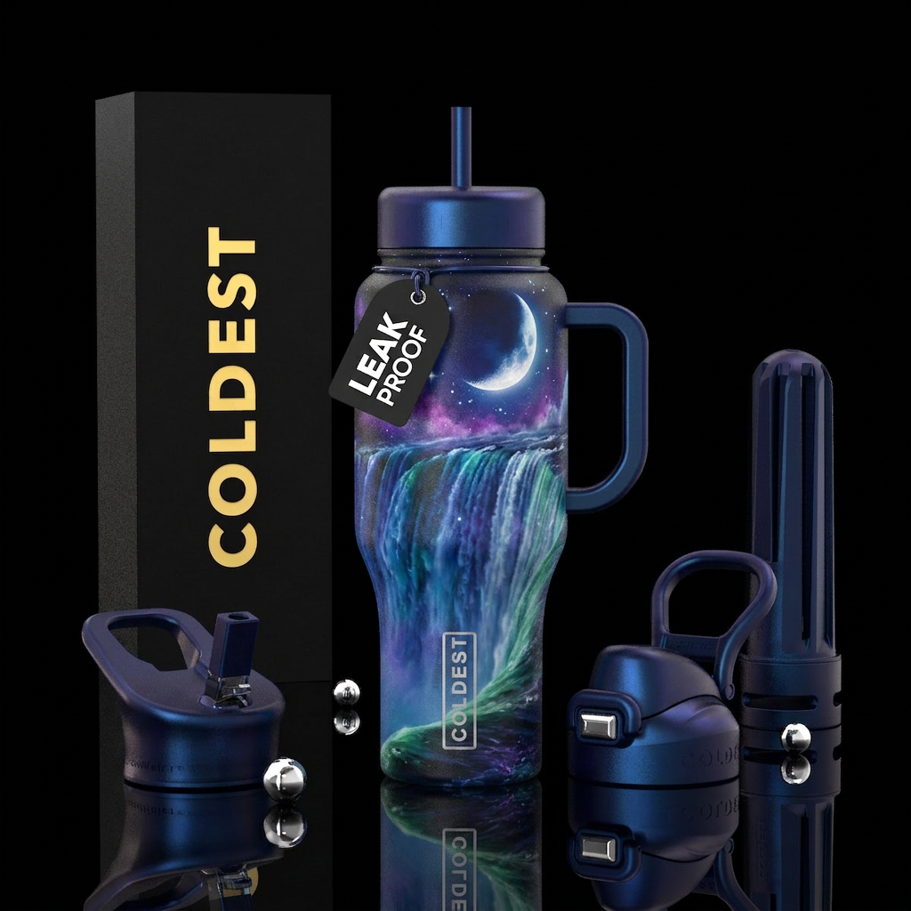 luna waterfall water bottle design
