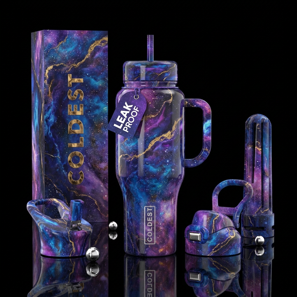 luna shadows marble water bottle design