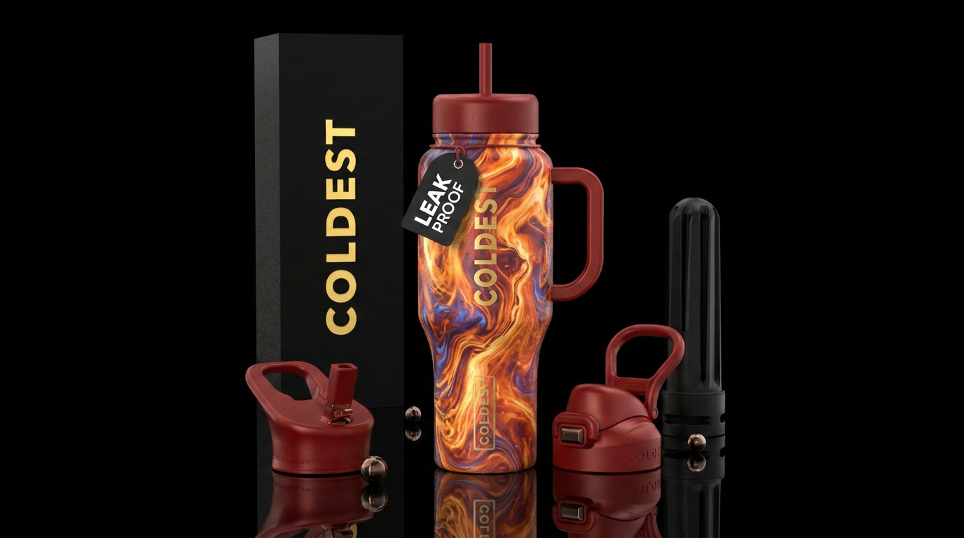 marble fire magic water bottle design