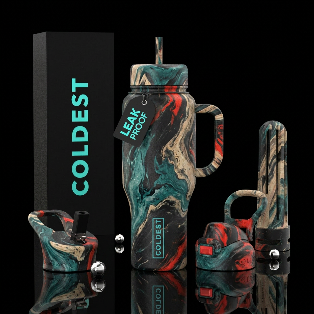 marble hawaii water bottle design