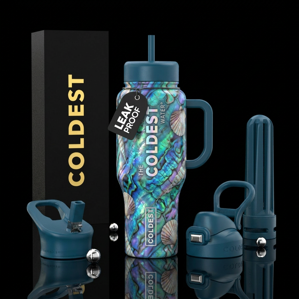 Mermaid shells water bottle design