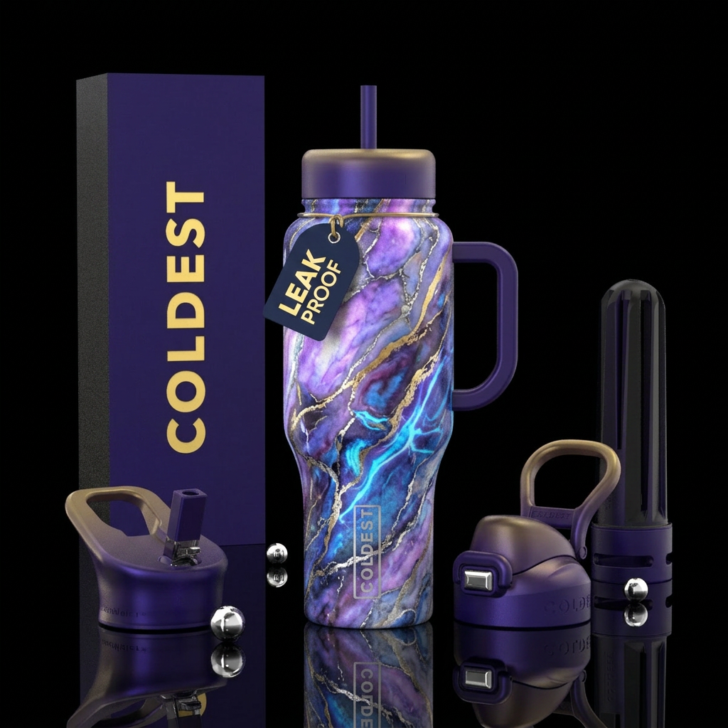 marble legendary luna water bottle design