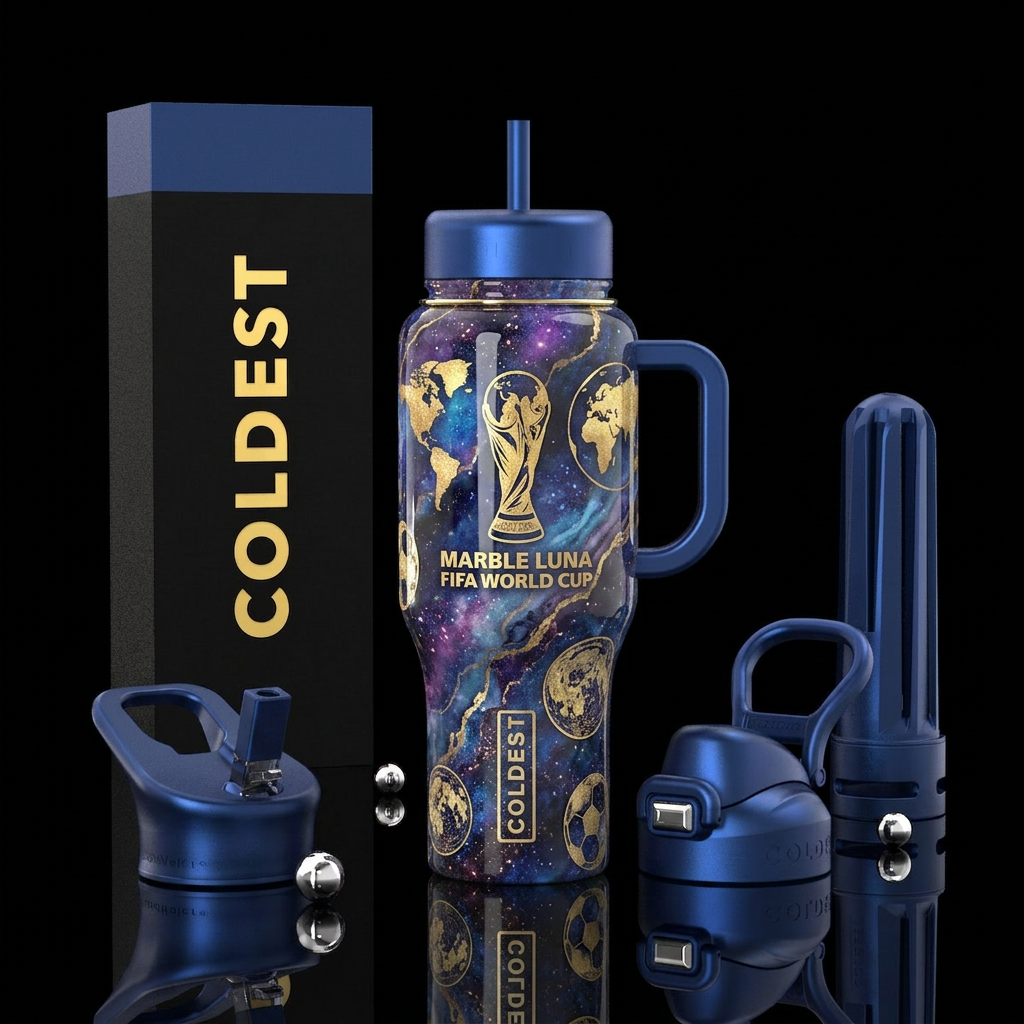 marble luna fifa world cup water bottle design
