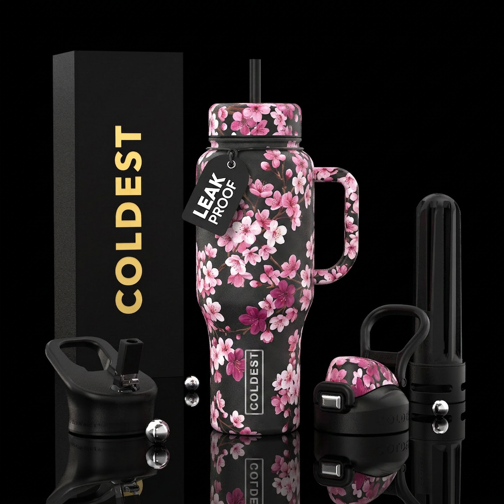 cherry blossom water bottle design