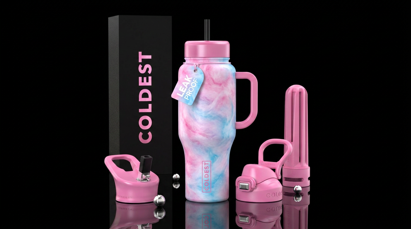 cotton candy water bottle design
