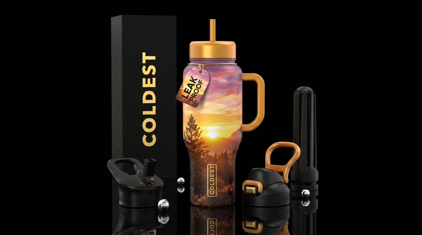 golden hour water bottle design