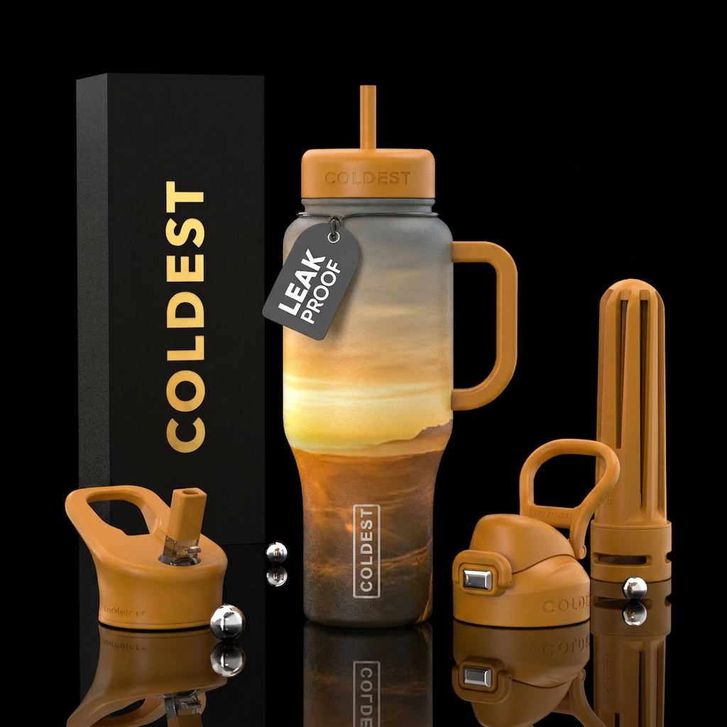 golden hour water bottle design