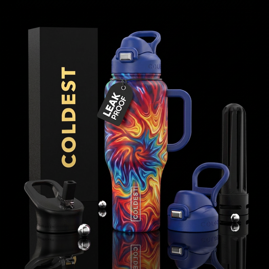 tie-dye water bottle design