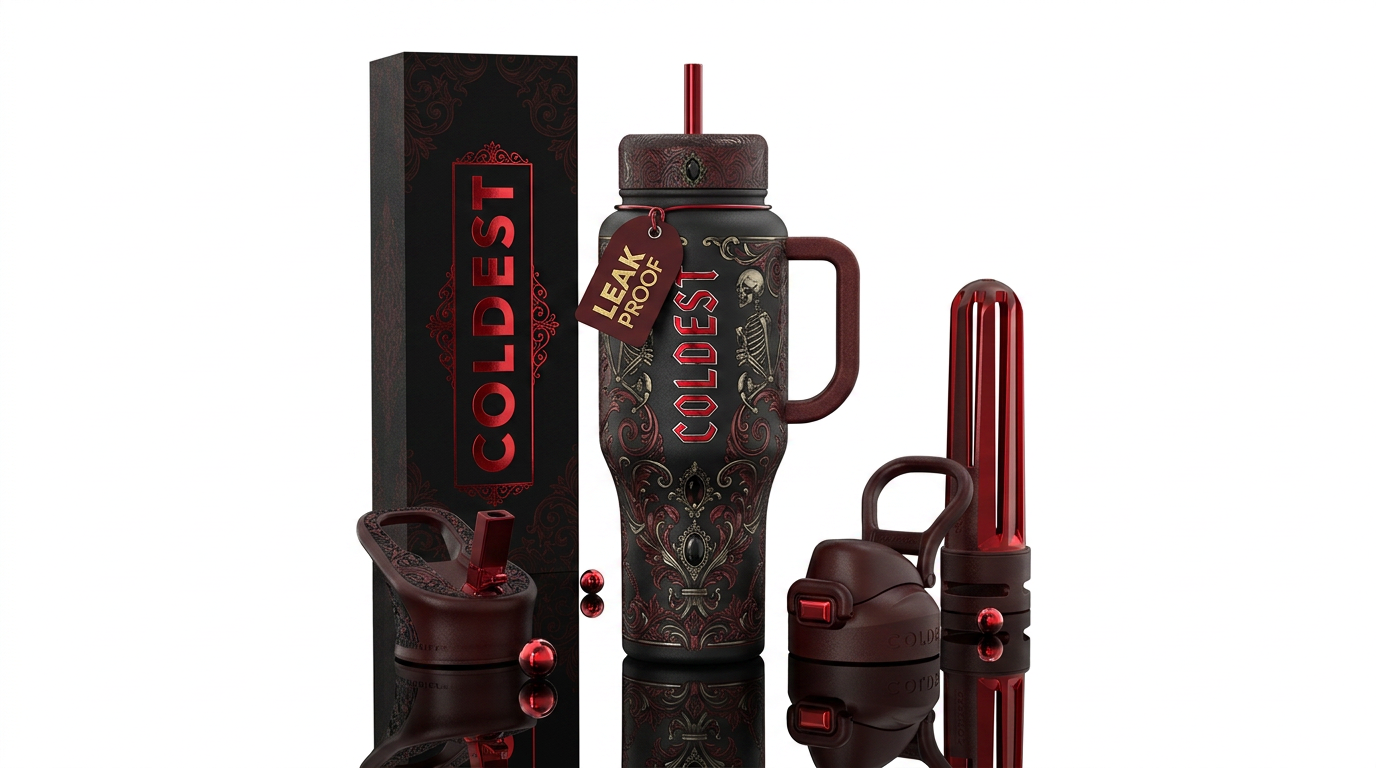 gothic water bottle design