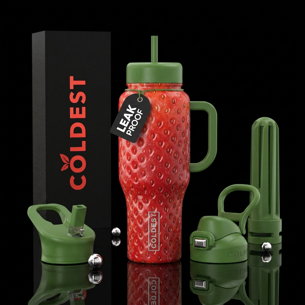 strawberry water bottle design