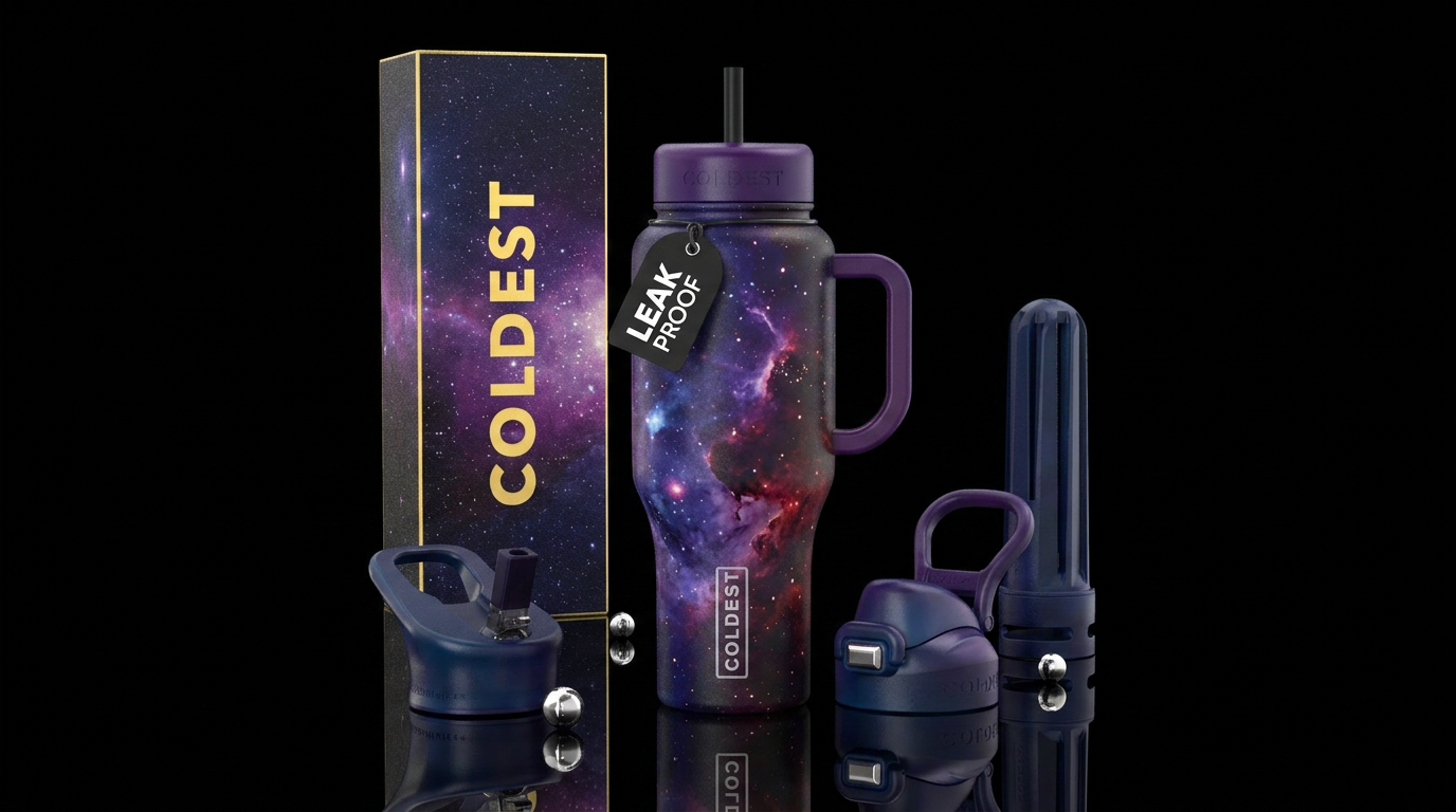 twilight, space water bottle design