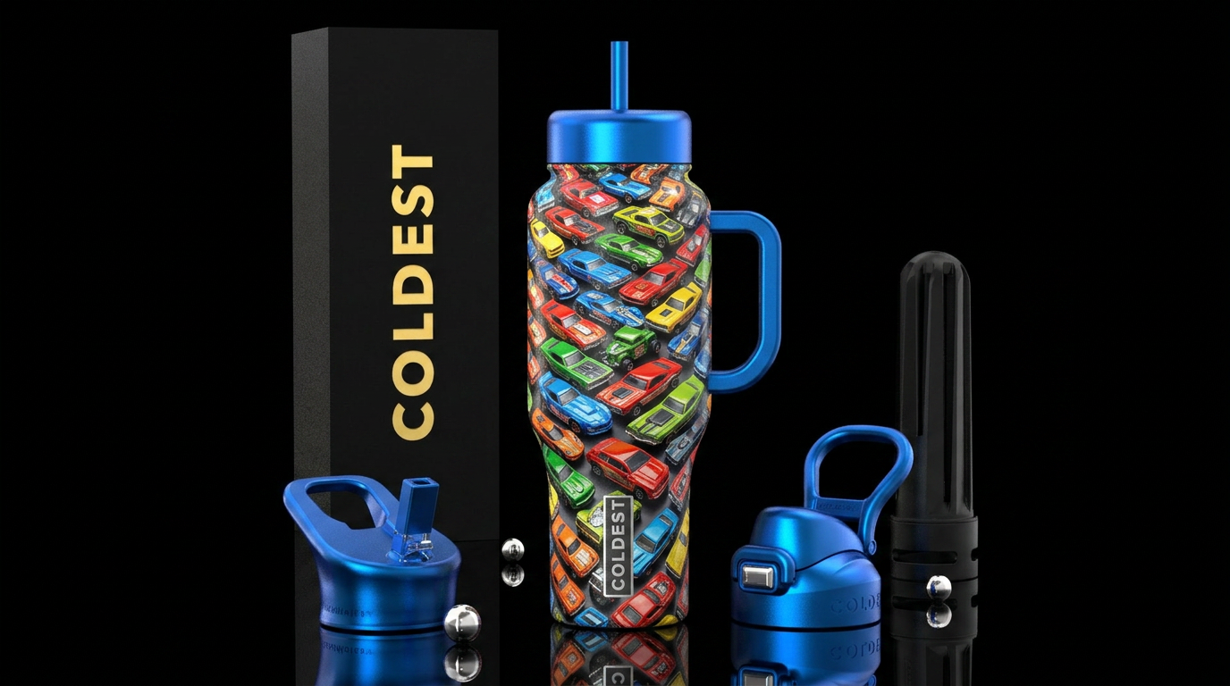 Hot wheels cars water bottle design
