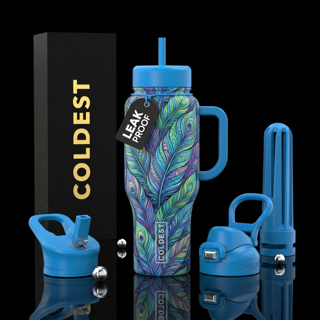 feathers water bottle design