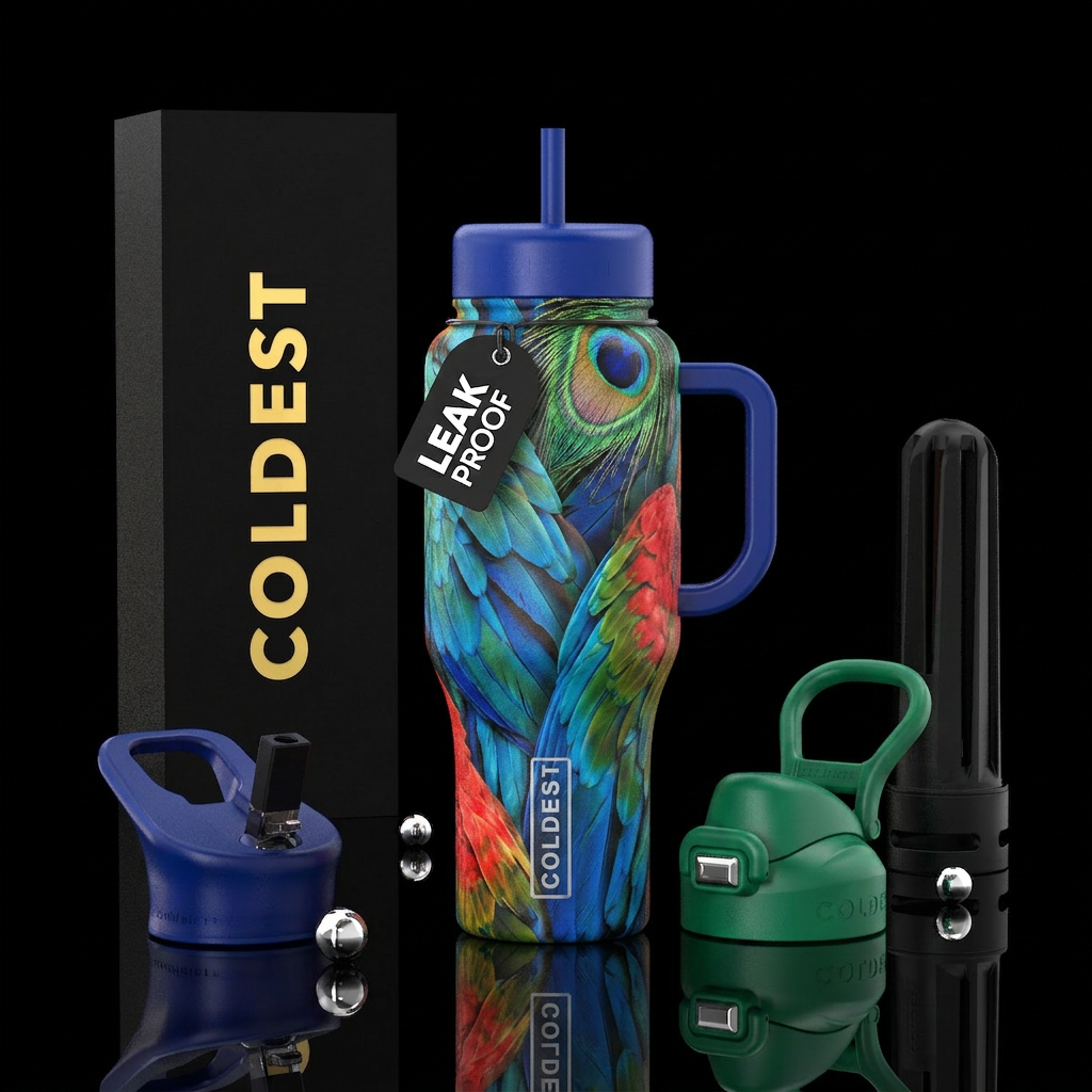 feathers water bottle design