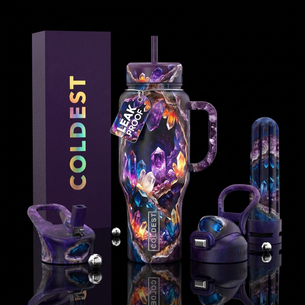 crystal cave water bottle design