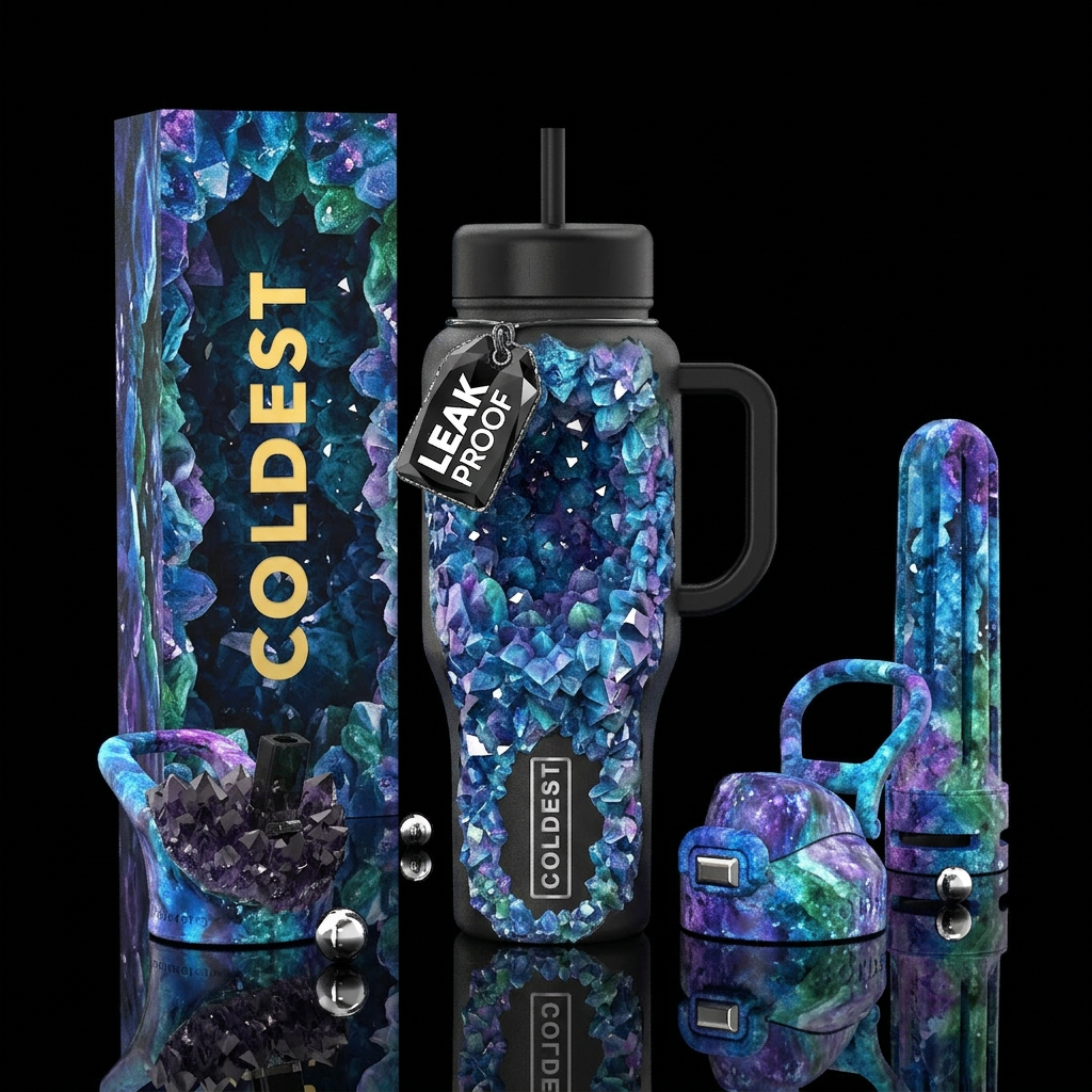 crystal cave water bottle design
