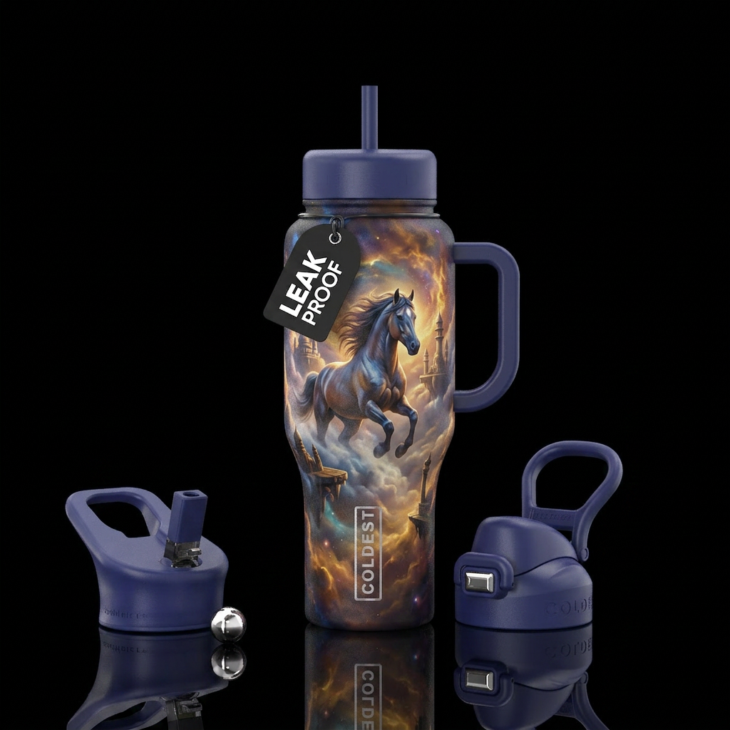 wild horse, sky kingdom water bottle design