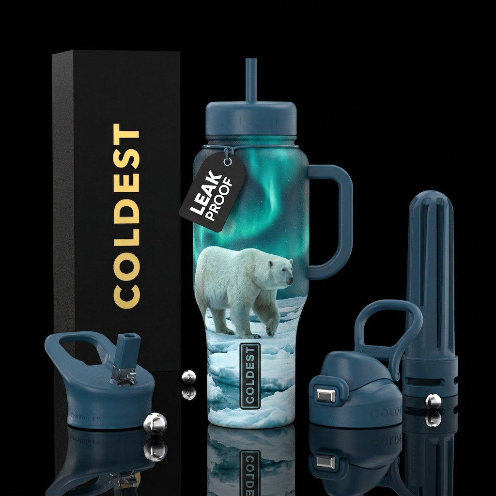 polar bear water bottle design