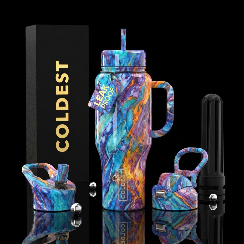 marble water bottle design