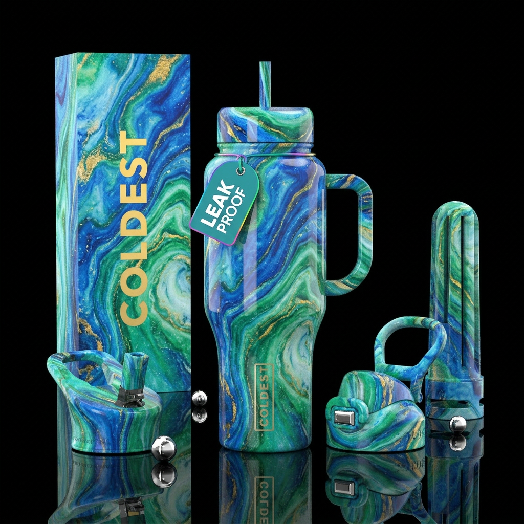 marble water bottle design