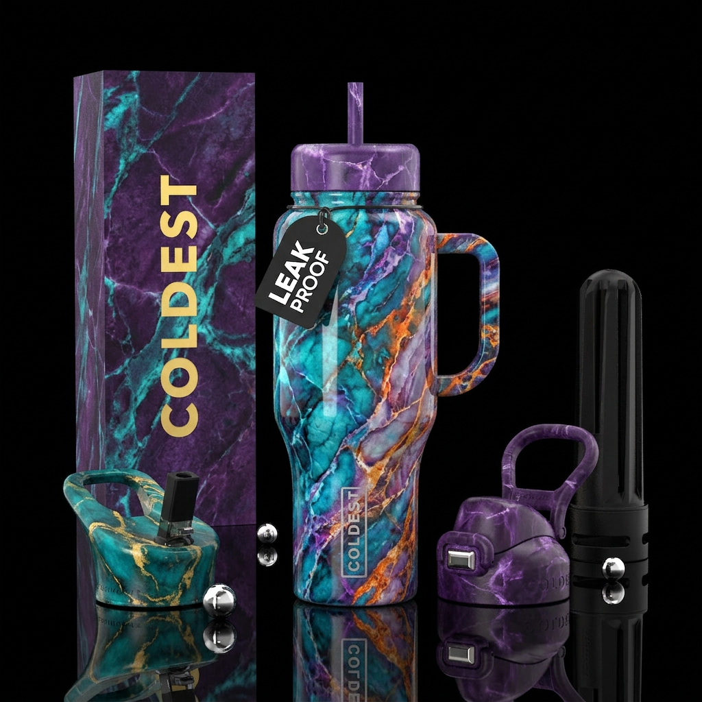 marble water bottle design