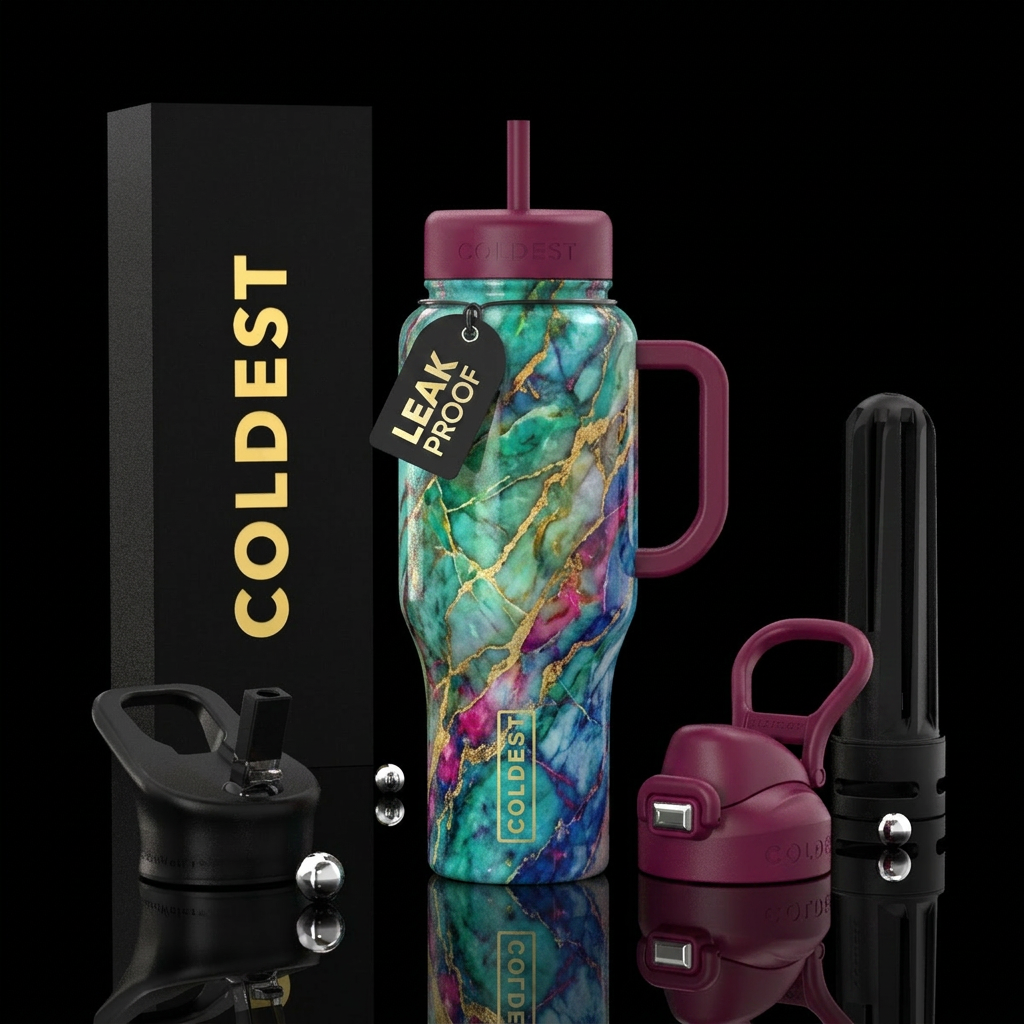 marble water bottle design
