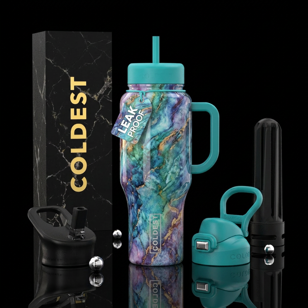 marble water bottle design