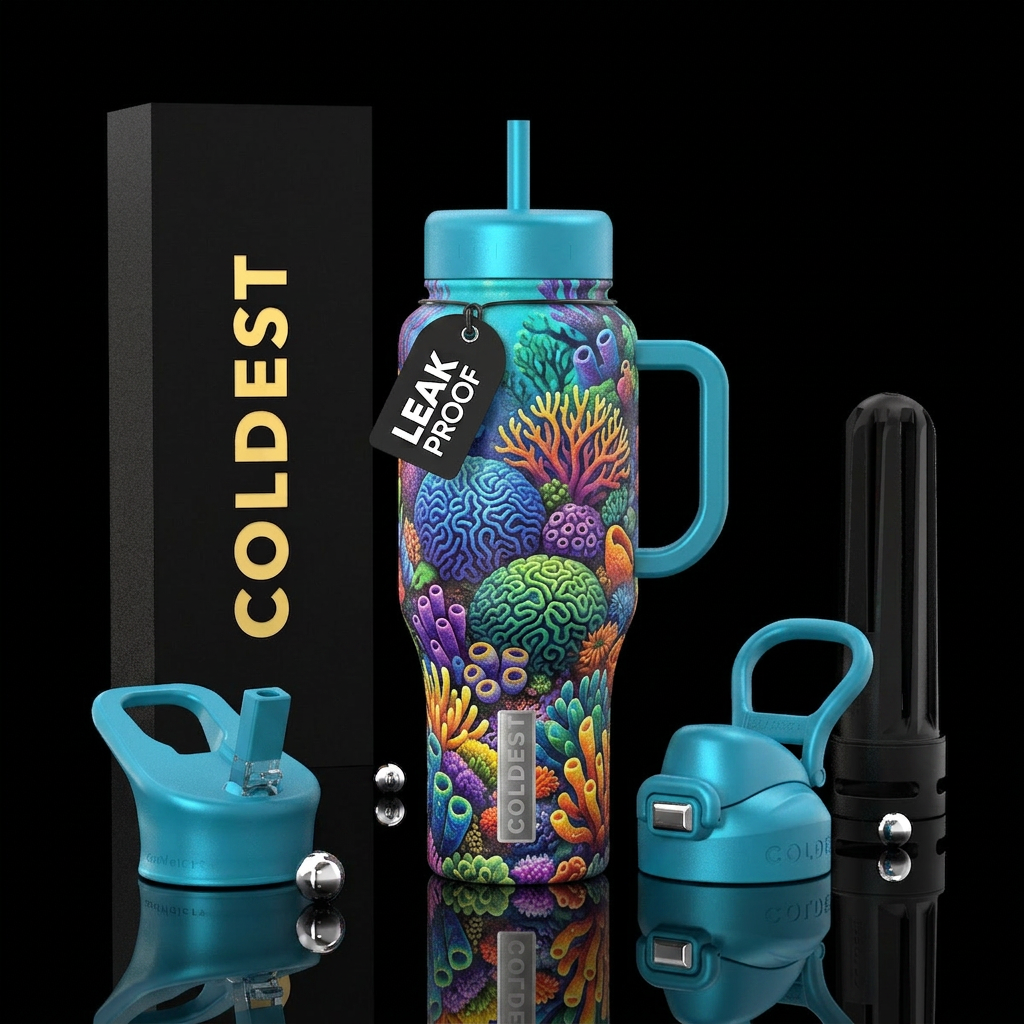 coral reef water bottle design