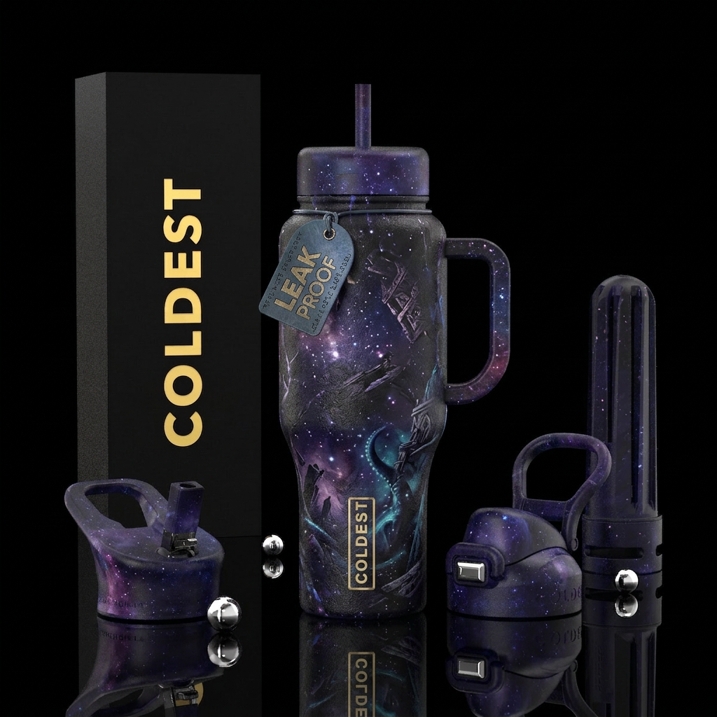 cosmic horror water bottle design