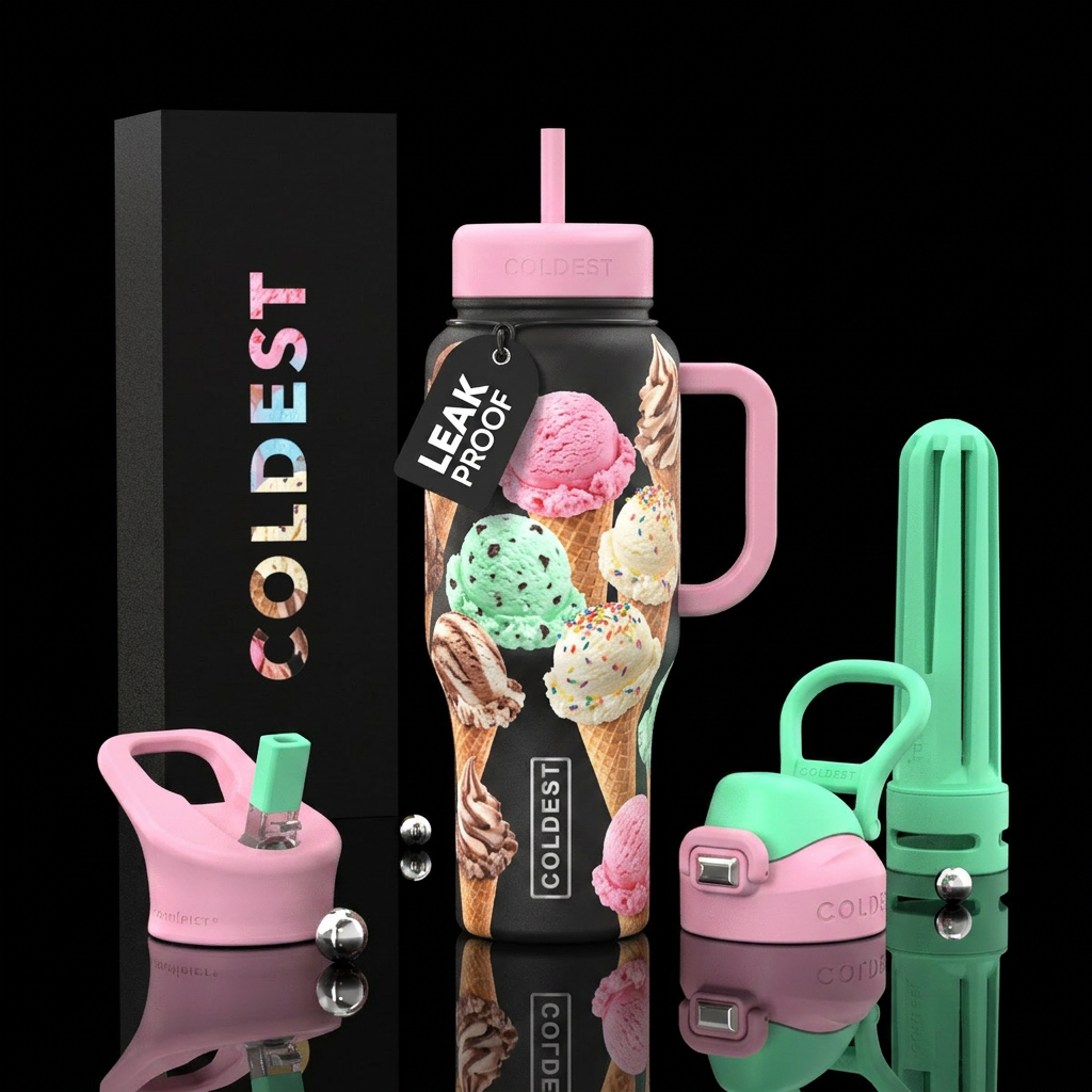 ice cream water bottle design