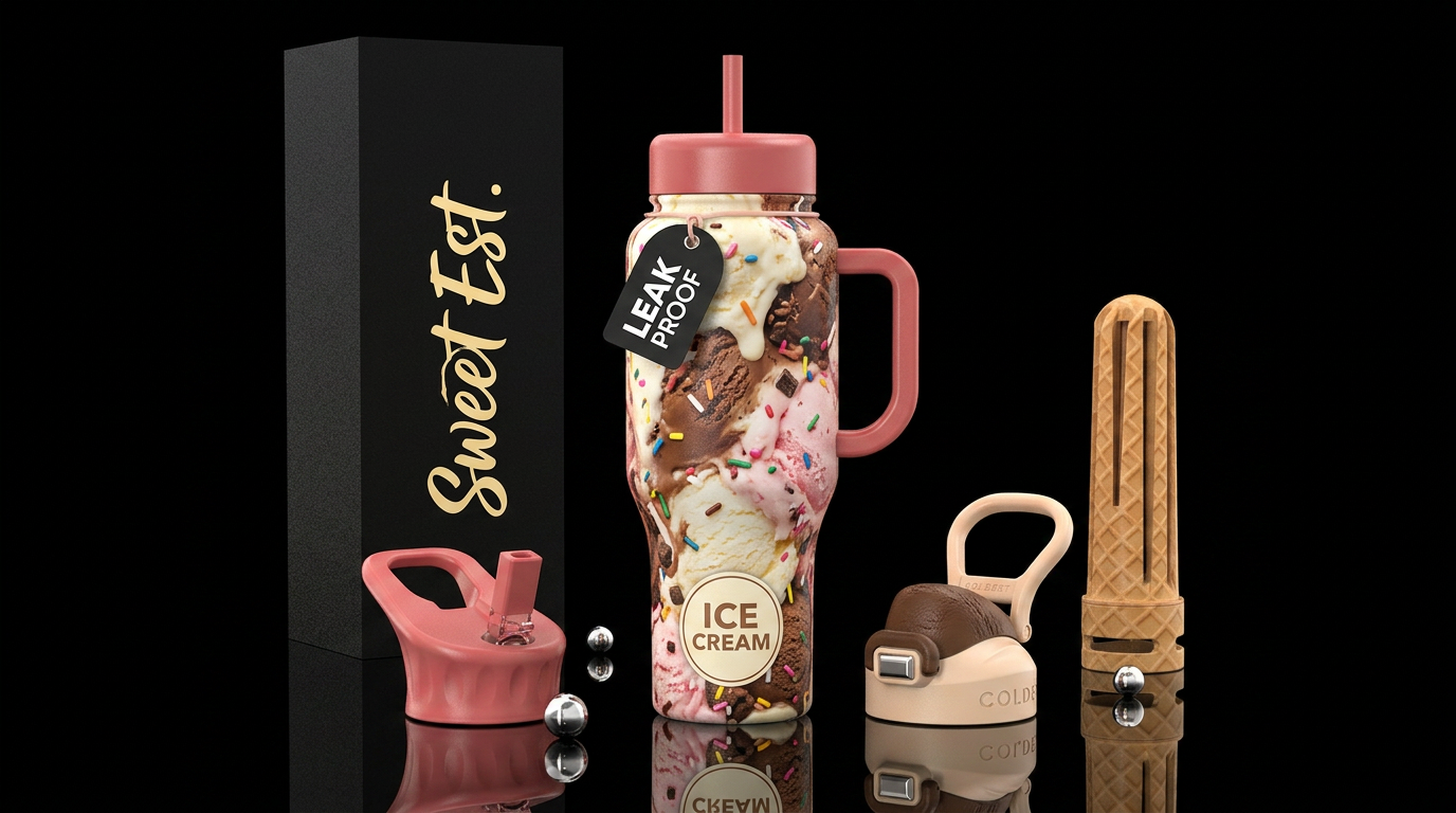 ice cream water bottle design