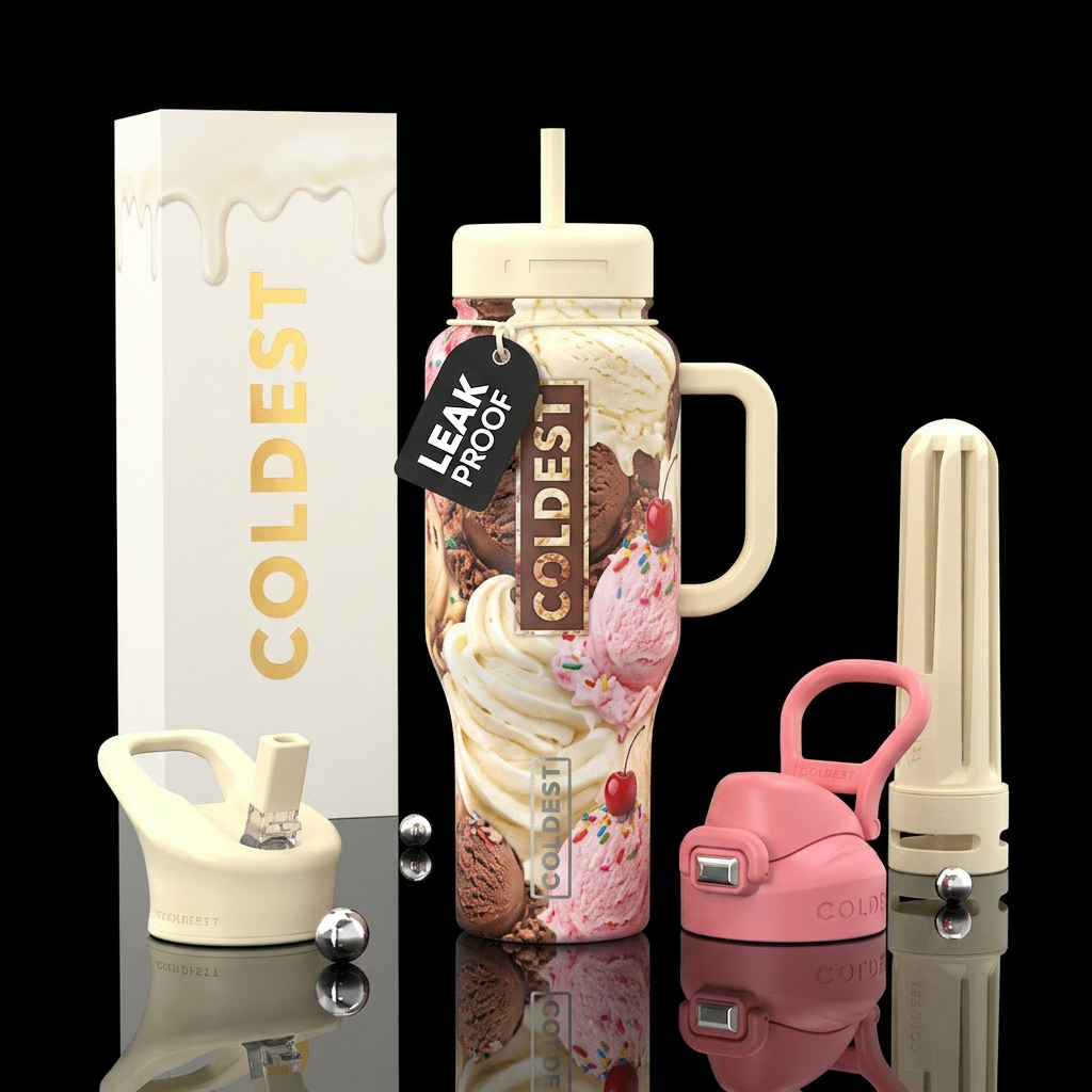 ice cream water bottle design