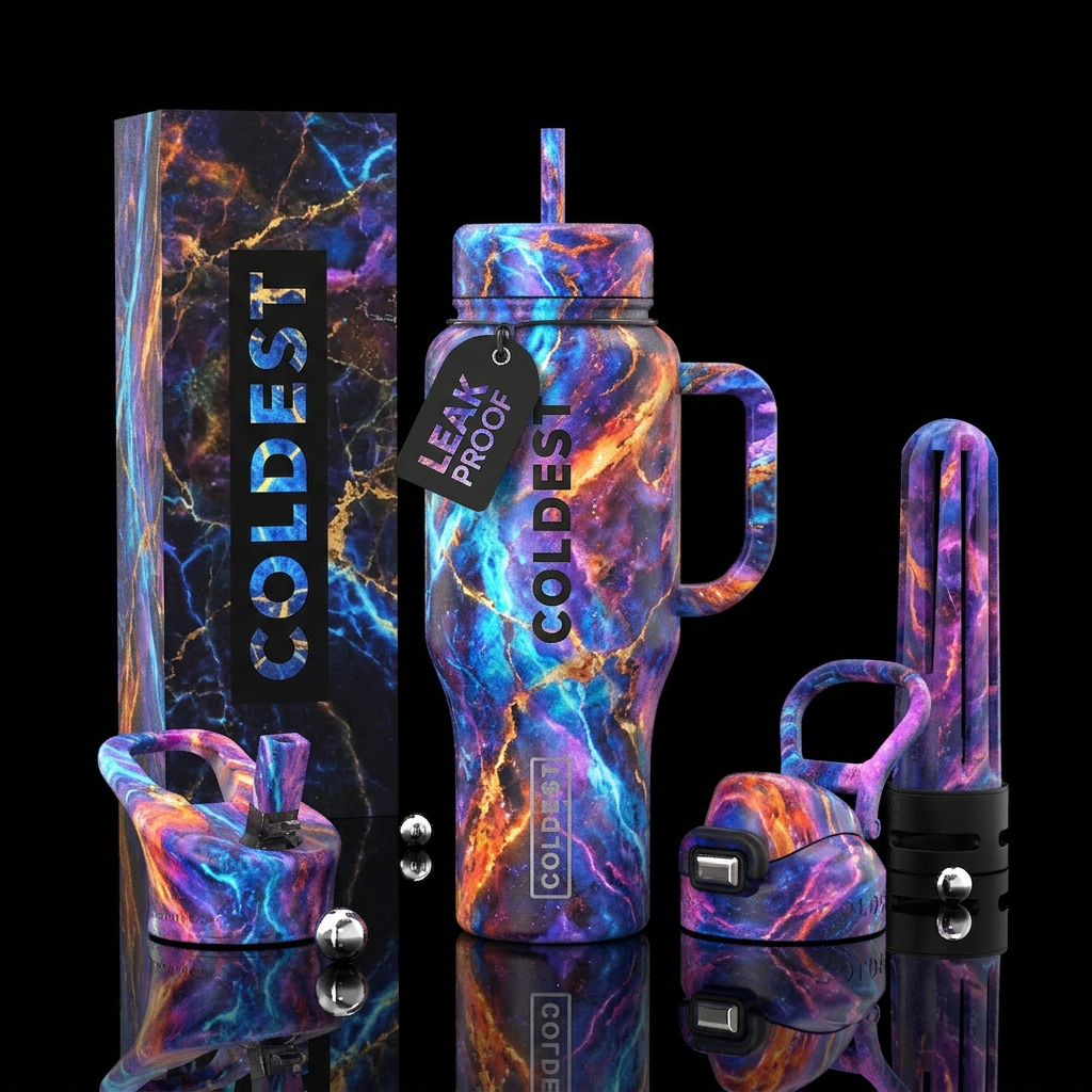 marble water bottle design