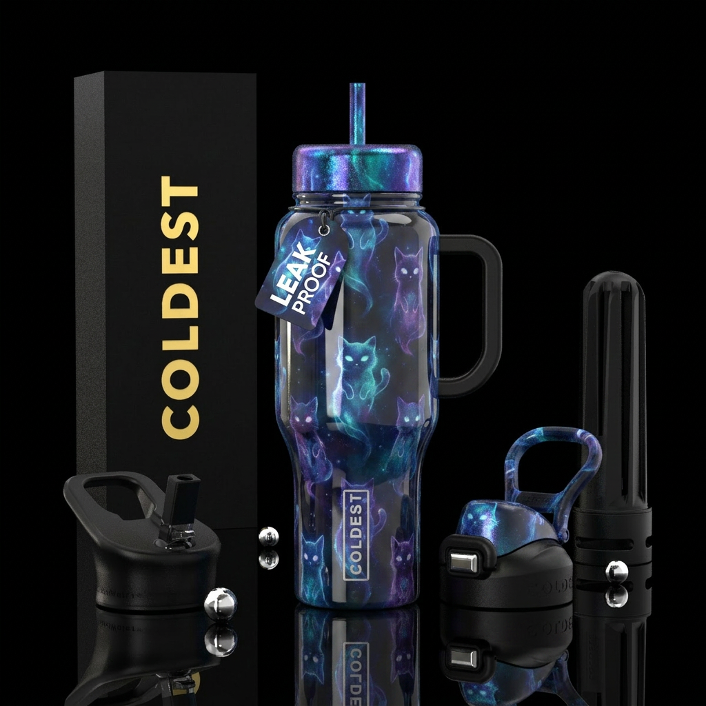 Gost Cats water bottle design