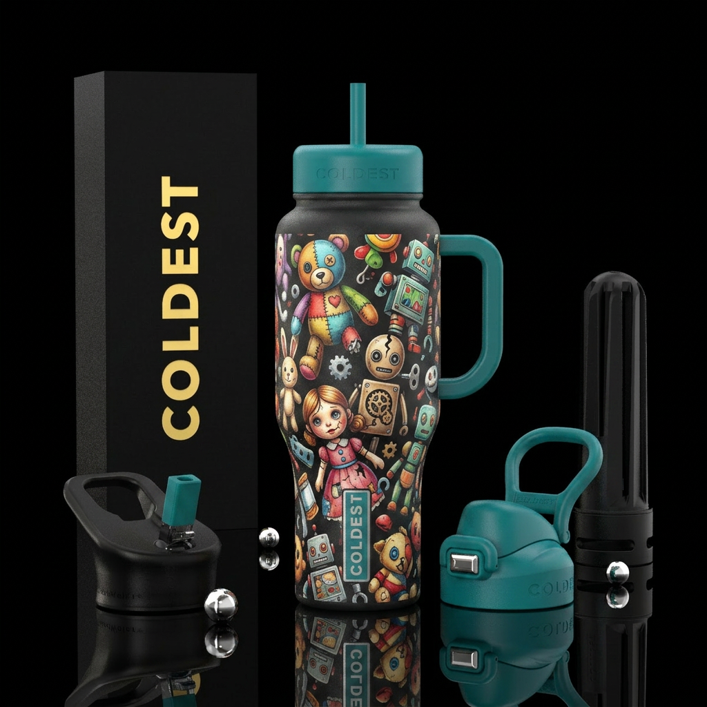 Misfit toys water bottle design