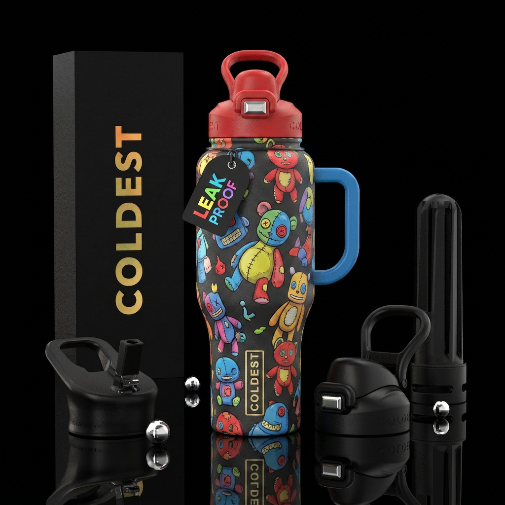 Misfit toys water bottle design