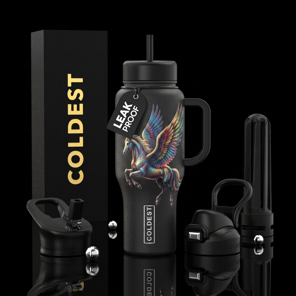 pegasus, realism water bottle design