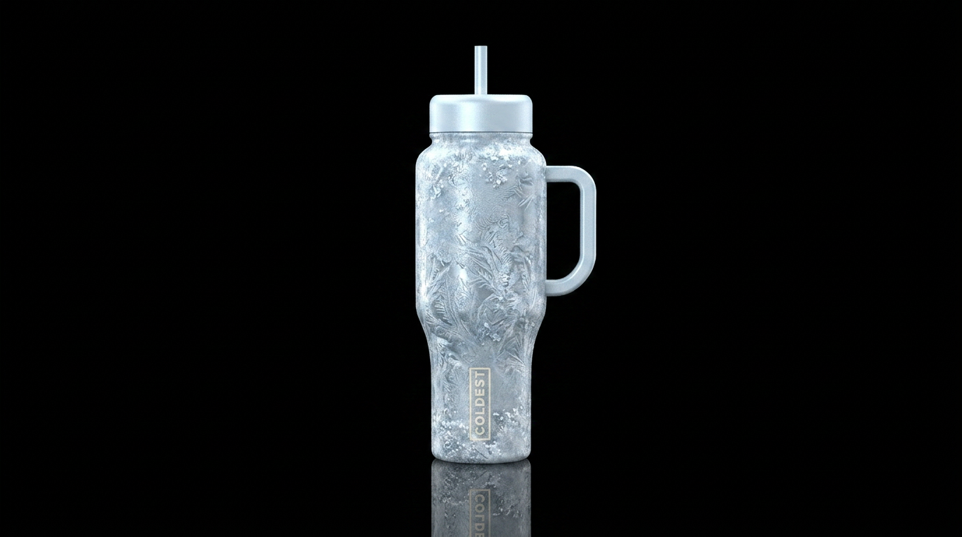 Icey snow storm water bottle design