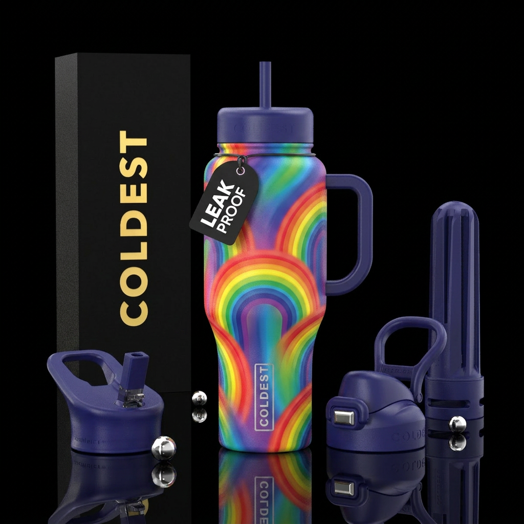 Rainbows water bottle design