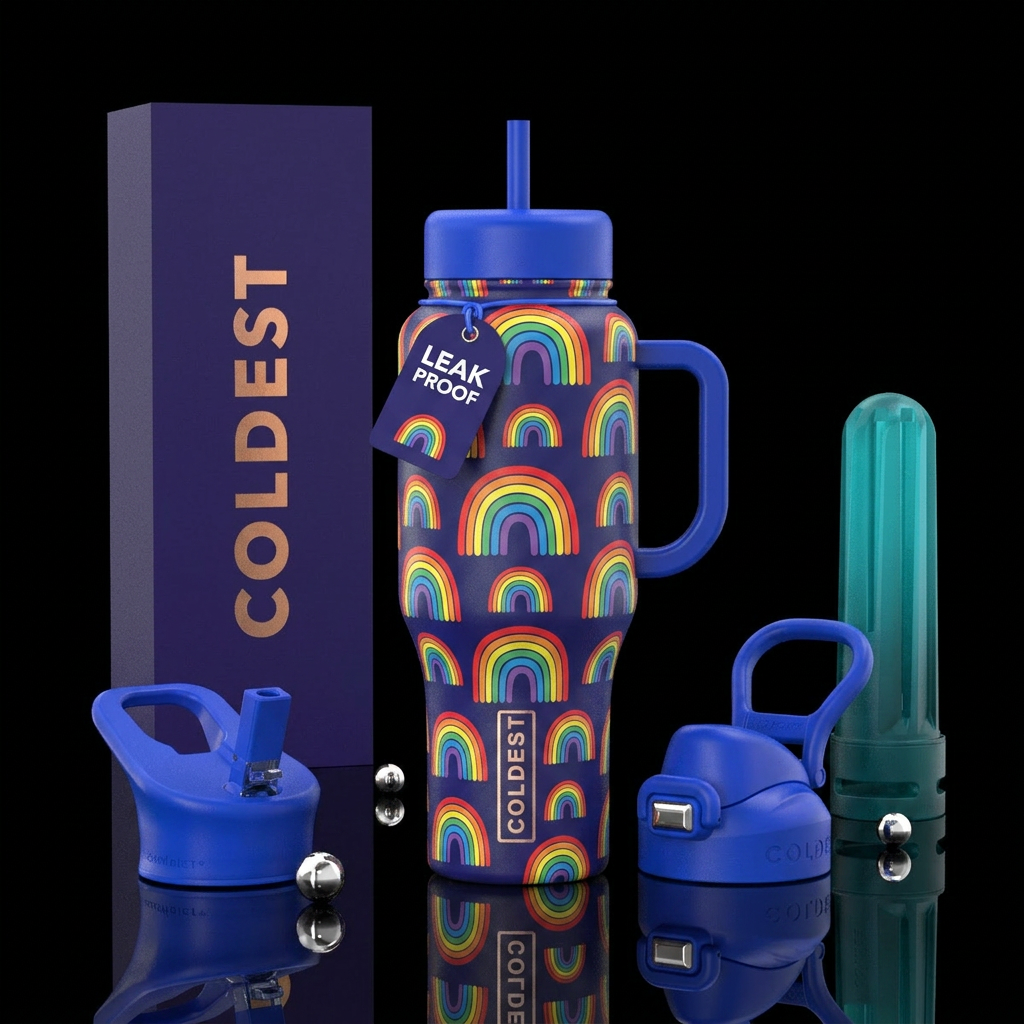 Rainbows water bottle design